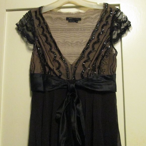 Black Beaded Cocktail Party Dress BCBG Sexy Classy 4 - Picture 2 of 8